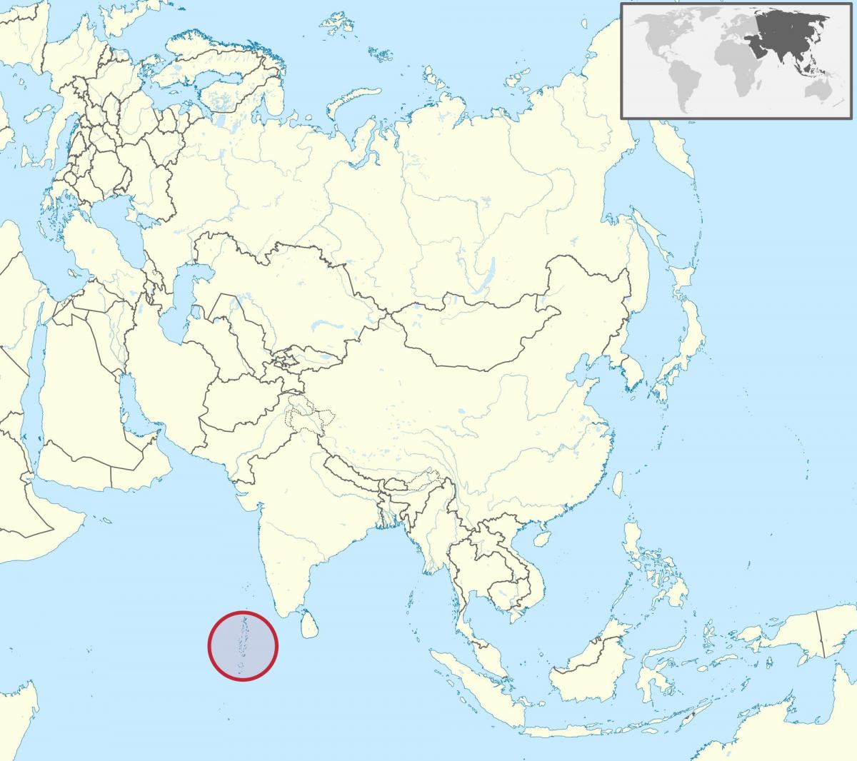 карта Мальдіви карта Азії