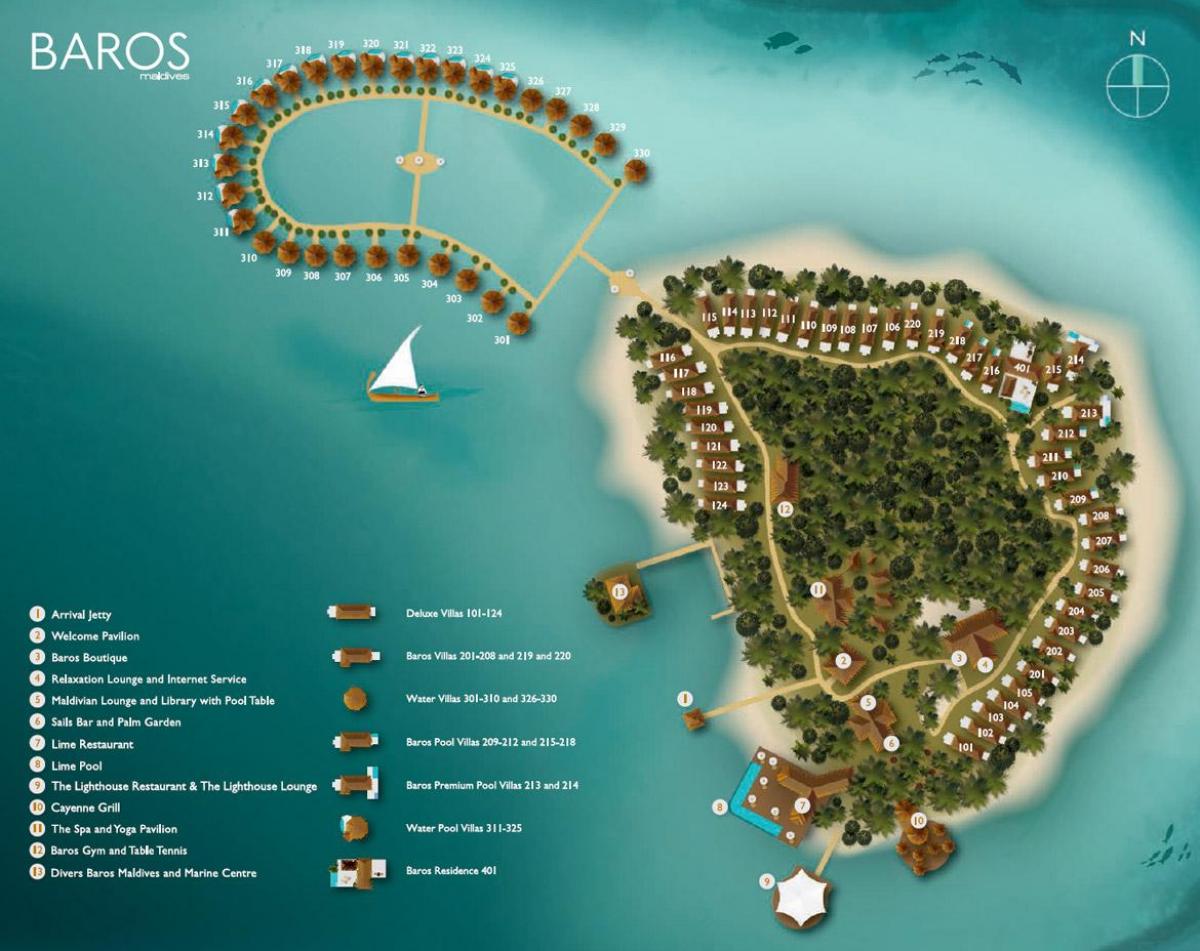карта барос Мальдіви