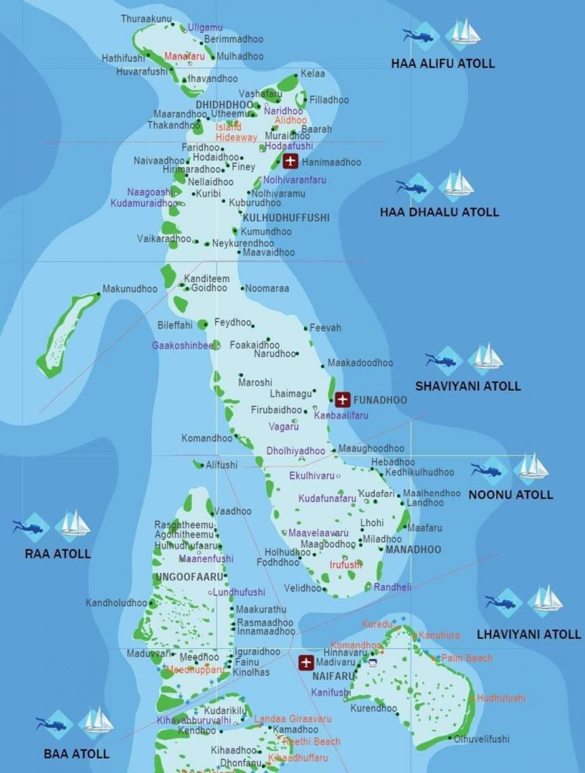 детальна карта Мальдіви