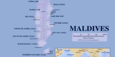 Карта Мальдіви політичних