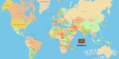 Карта Мальдіви на карті світу